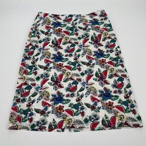 Long Tall Sally Womens Skirt 6 Straight Pencil Floral Multi Color Slit Lined Zip